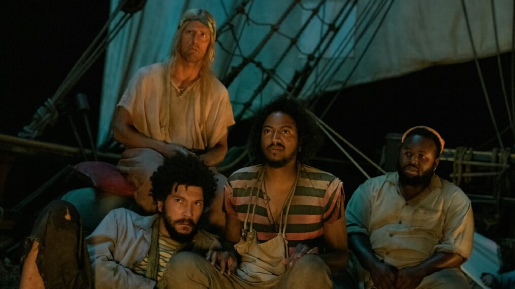 Joel Fry, Nat Faxon, Samba Schutte, and Samson Kayo in 'Our Flag Means Death'