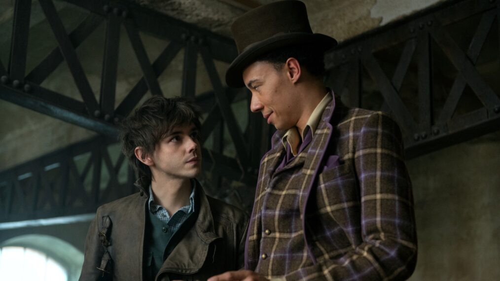 Jack Wolfe as Wylan, Kit Young as Jesper Fahey in 'Shadow and Bone'