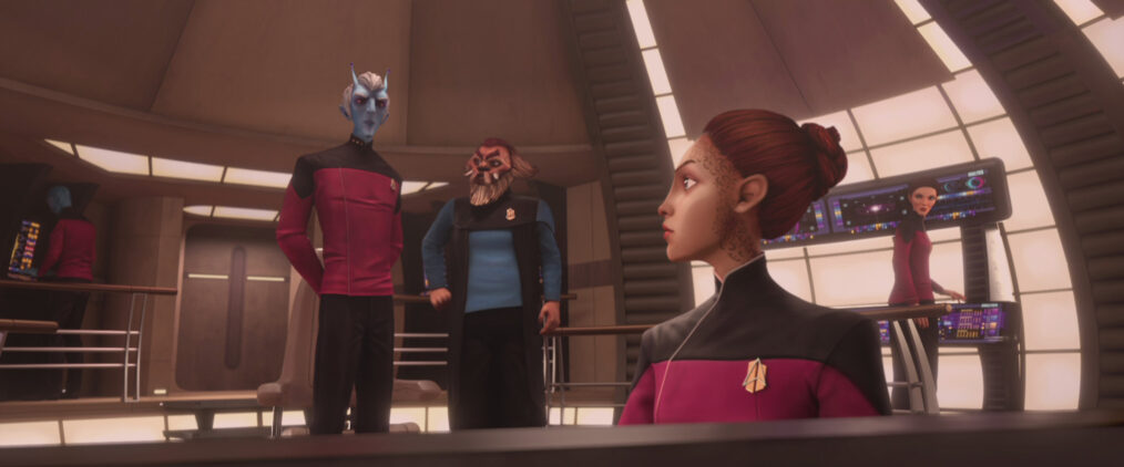 Daveed Diggs, Jason Alexander, and Jameela Jamil in 'Star Trek: Prodigy'