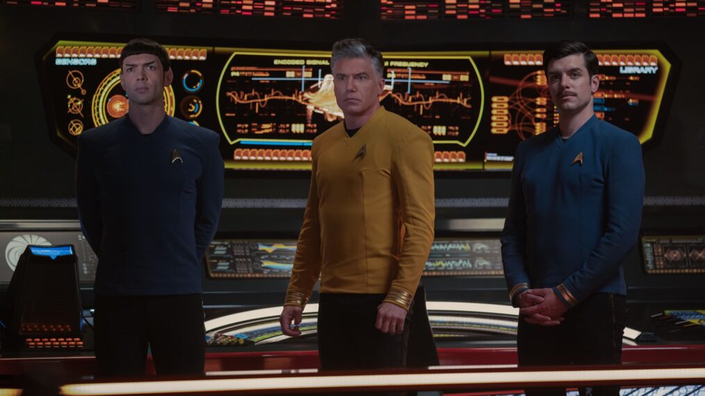 Ethan Peck, Anson Mount, and Dan Jeannotte in 'Star Trek: Strange New Worlds'