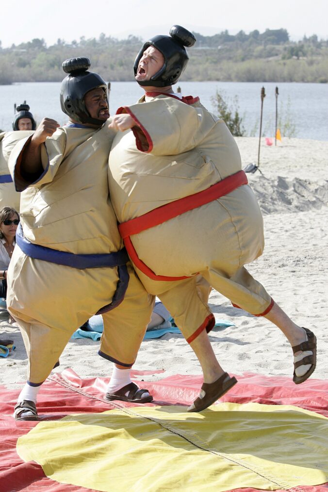 Leslie David Baker and Rainn Wilson in the 'Beach Games' episode of 'The Office'