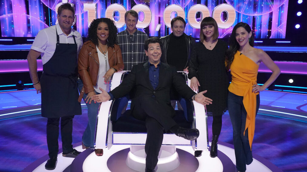 Curtis Stone, Kym Whitley, Tony Hawk, Michael McIntyre, Chris Kattan, Christina Ricci, and Jackie Tohn in 'The Wheel' on NBC