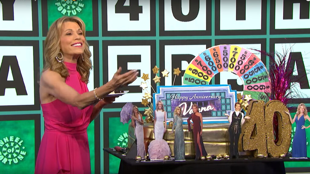 Vanna White on wheel of Fortune