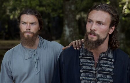 Sam Corlett and Leo Suter in 'Vikings: Valhalla'