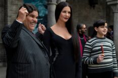 Luis Guzmán, Catherine Zeta-Jones, and Isaac Ordonez in 'Wednesday'