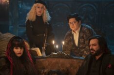 Natasia Demetrious, Kristen Schaal, Harvey Guillen, and Matt Berry in 'What We Do in the Shadows'