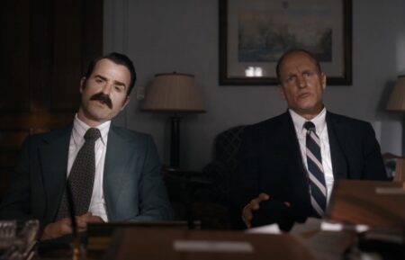 Justin Theroux & Woody Harrelson in 'White House Plumbers'