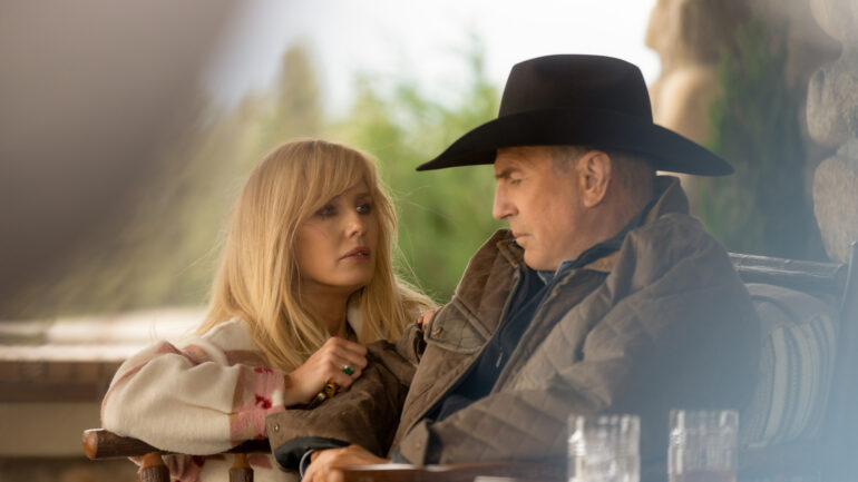 Kelly Reilly and Kevin Costner in 'Yellowstone'