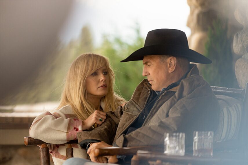 Kelly Reilly and Kevin Costner in 'Yellowstone'