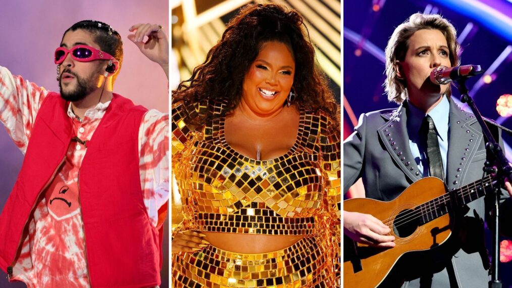 2023 Grammy performers Bad Buddy (L), Lizzo (C), and Bradi Carlile (R)