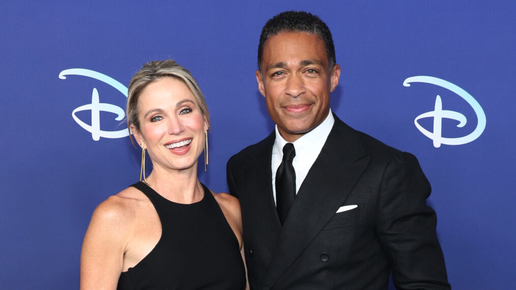 Amy Robach and TJ Holmes attend the 2022 ABC Disney Upfront