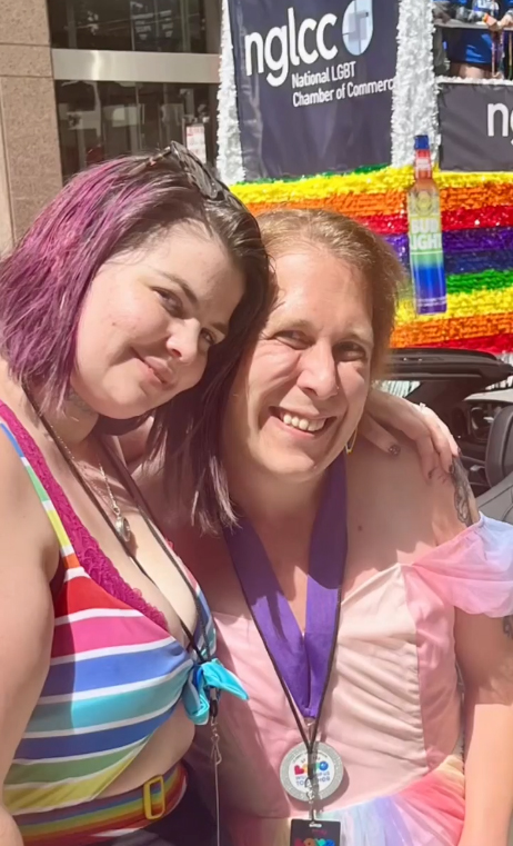 The happy couple enjoy themselves at the San Francisco Pride Parade.