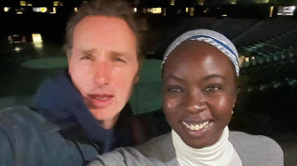 Andrew Lincoln and Danai Gurira behind the scenes on Richonne spinoff