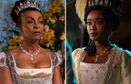 Adjoa Andoh and Arsema Thomas as Lady Danbury in 'Bridgerton' and 'Queen Charlotte: A Bridgerton Story'