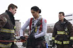 Jake Lockett, Miranda Rae Mayo, and Alberto Rosende in 'Chicago Fire' - Season 11