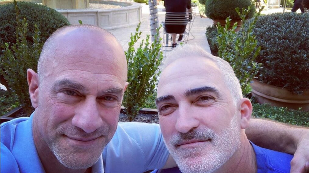 Christopher Meloni and Patrick Fischler pose for a selfie