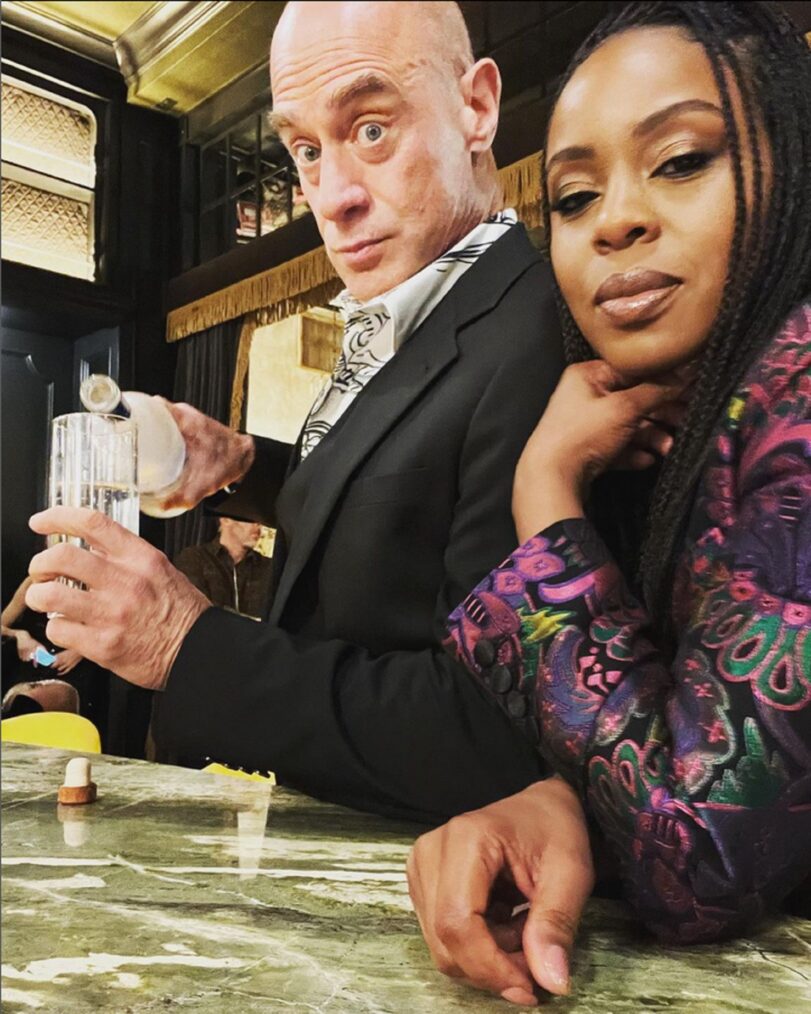 Christopher Meloni and Danielle Moné Truitt behind the scenes of 'Organized Crime'