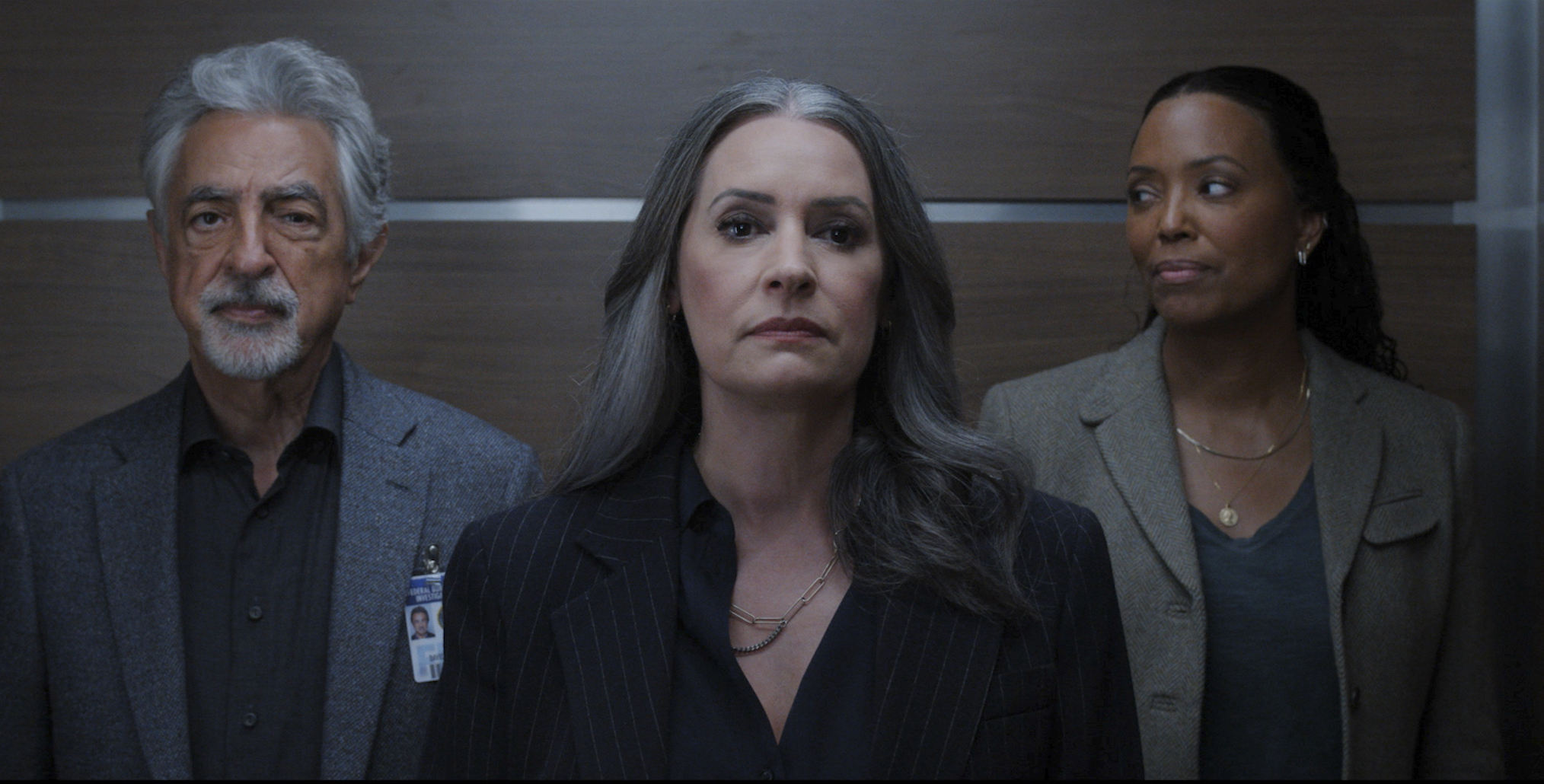 Joe Mantegna, Paget Brewster, and Aisha Tyler in 'Criminal Minds: Evolution'