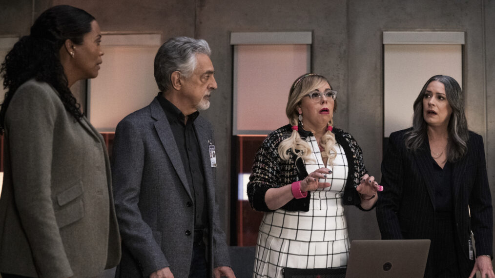 Aisha Tyler, Joe Mantegna, Kirsten Vangsness, and Paget Brewster in 'Criminal Minds: Evolution'