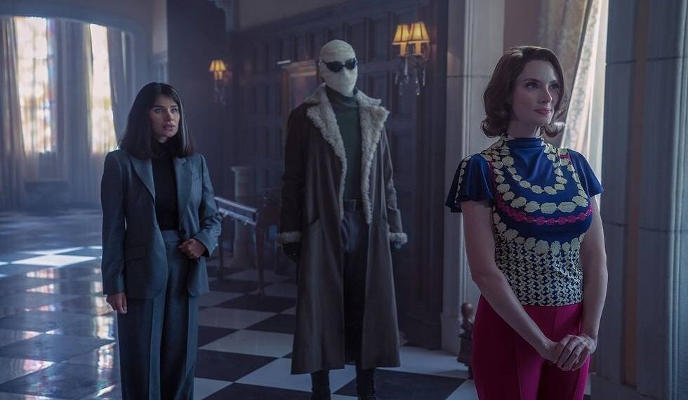 Diane Guerrero, Matt Bomer, and April Bowlby in Doom Patrol Season 4.