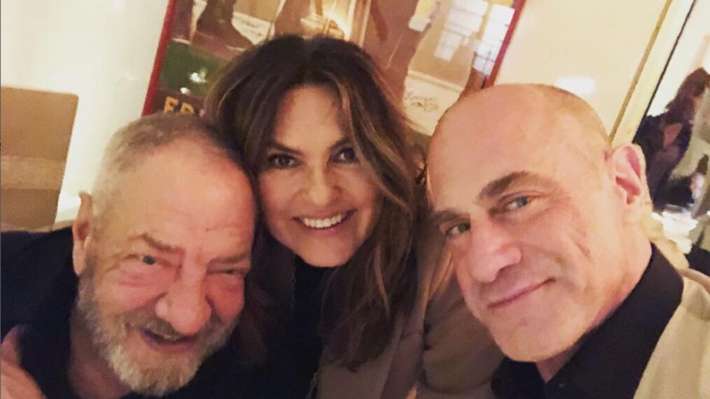 Christopher Meloni snaps a selfie with 'Law & Order' collaborators Dick Wolf and Mariska Hargitay