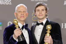 Ryan Murphy and Evan Peters at the 2023 Golden Globes