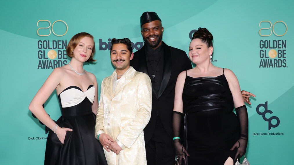 Hannah Einbinder, Mark Indelicato, Carl Clemons-Hopkins and Megan Stalter at the Golden Globe Awards HFPA/Billboard Party