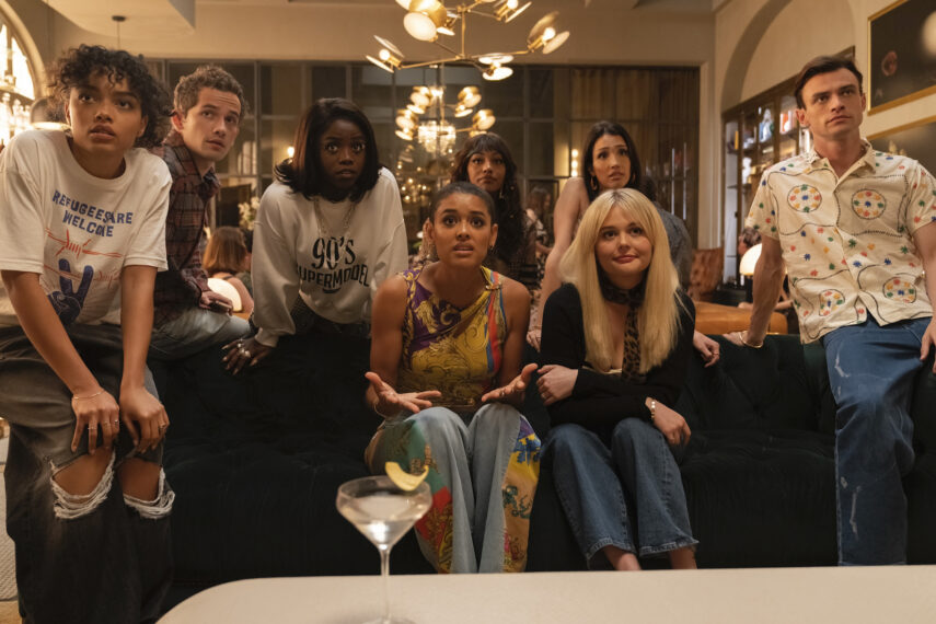 Whitney Peak, Eli Brown, Grace Duah, Savannah Lee Smith, Zión Moreno, Jordan Alexander, Emily Alyn Lind, and Thomas Doherty in 'Gossip Girl'