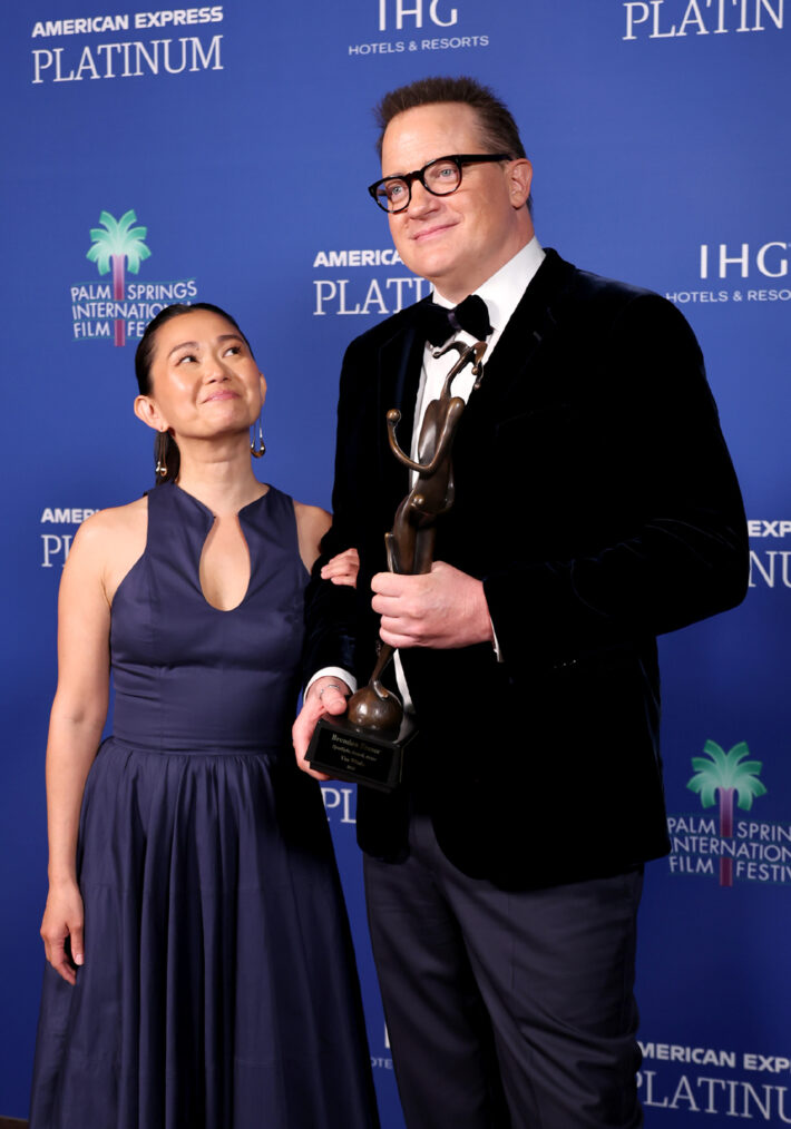 Hong Chau and Brendan Fraser at Palm Springs International Film Awards