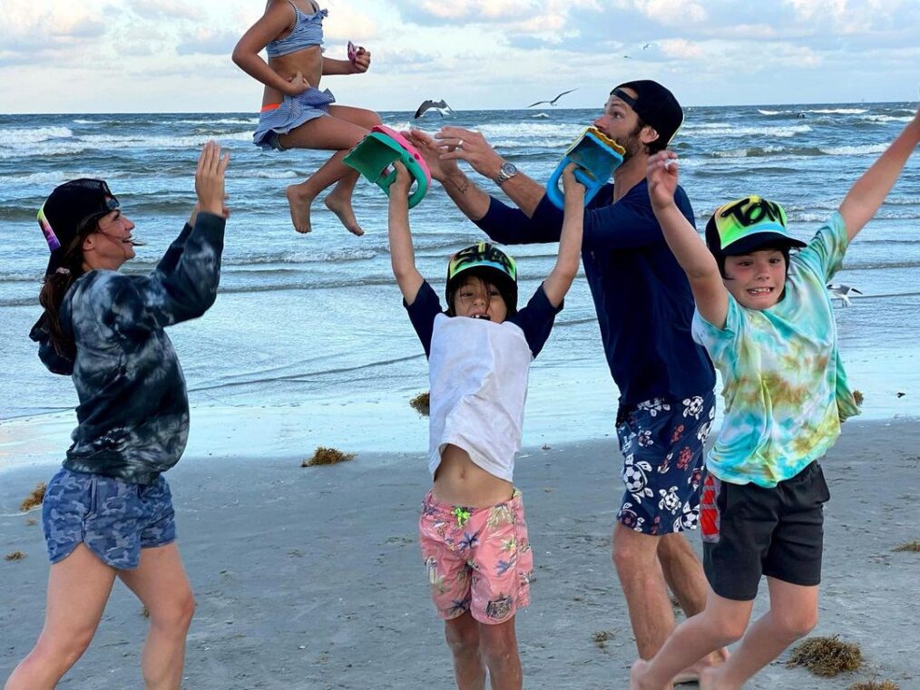 Jared Padalecki and family at the beach.