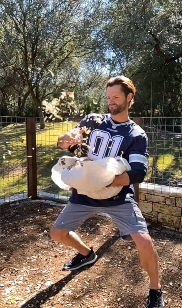 Jared Padalecki in his chicken coop