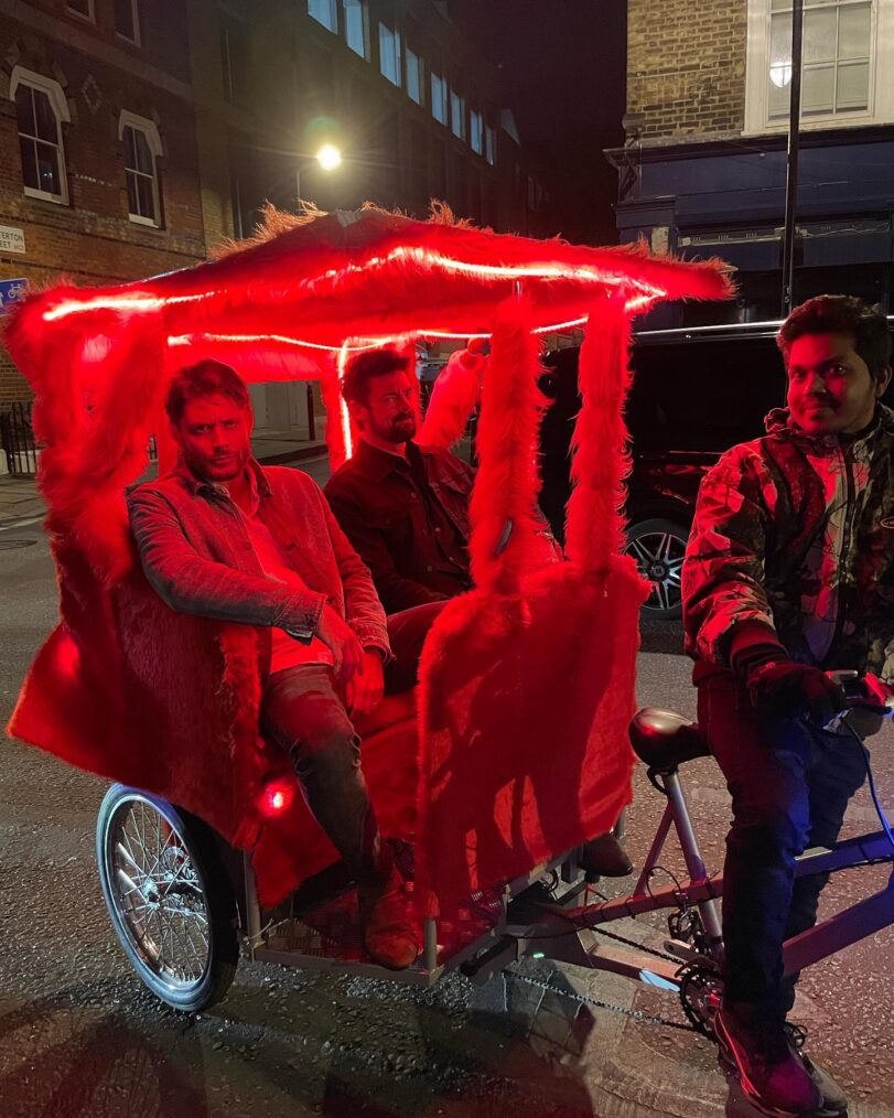 Jensen Ackles on a rickshaw