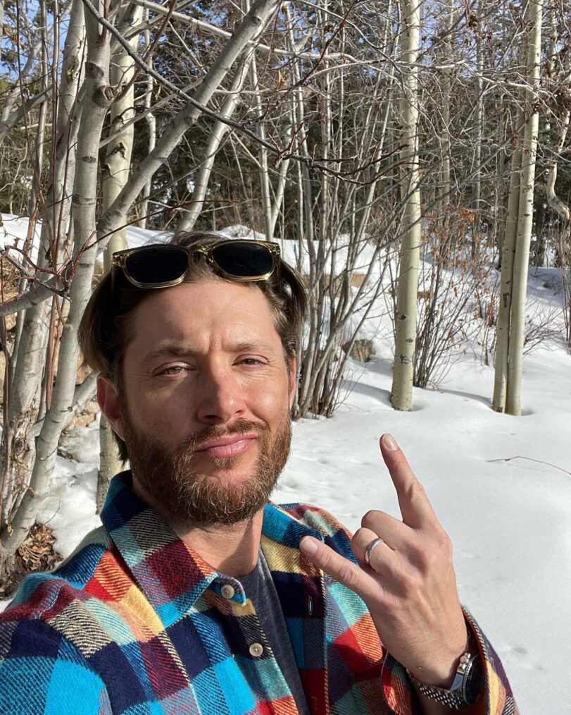 Jensen Ackles rocks out in the snow