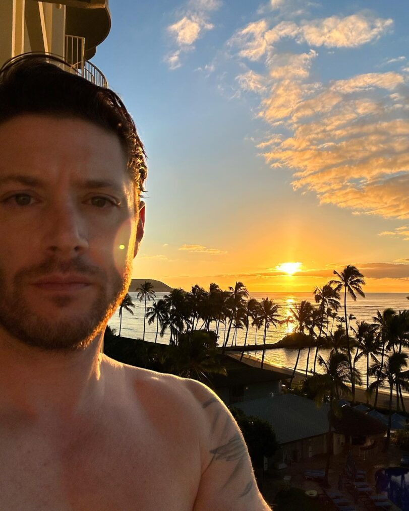 Jensen Ackles enjoys the sunset.