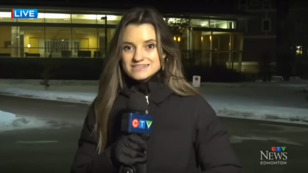 News reporter Jessica Robb on CTV Edmonton during medical scare