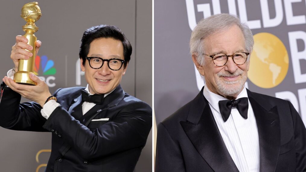 Ke Huy Quan (L); Steven Spielberg (R)