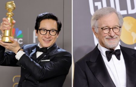 Ke Huy Quan (L); Steven Spielberg (R)