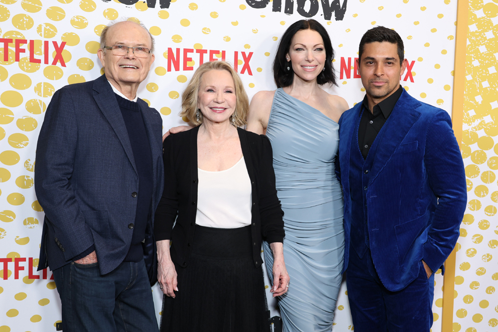 Kurtwood Smith, Debra Jo Rupp, Laura Prepon, and Wilmer Valderrama attend the Los Angeles special screening reception for Netflix's new series 'That '90s Show'
