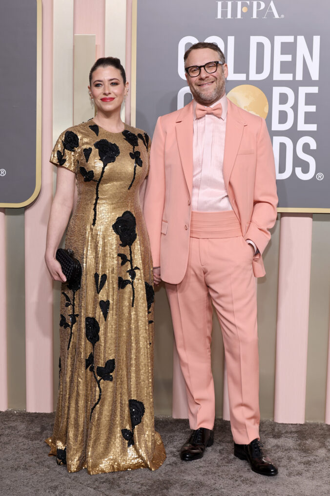 Lauren Miller & Seth Rogen at 2023 Golden Globes