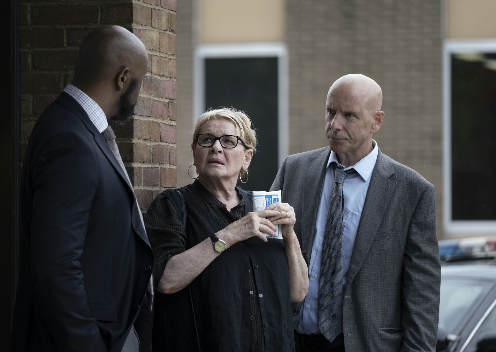 Derek Webster, Dianne Wiest, and Hugh Dillon in 'Mayor of Kingstown'