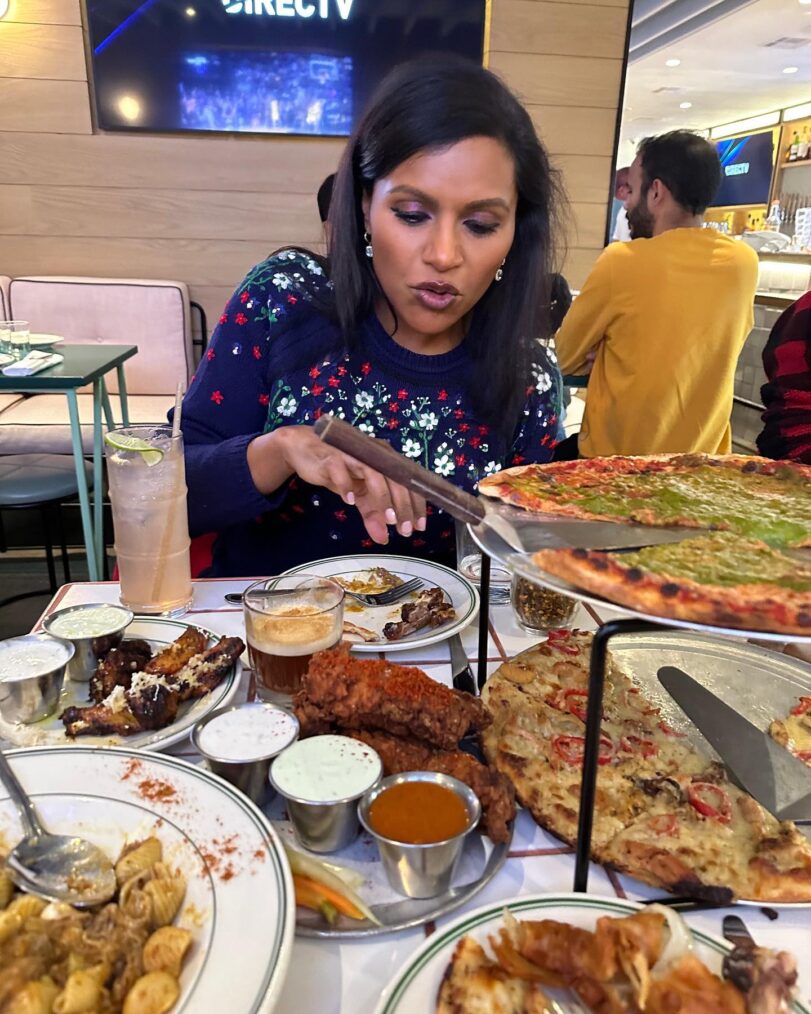 Mindy Kaling enjoys food