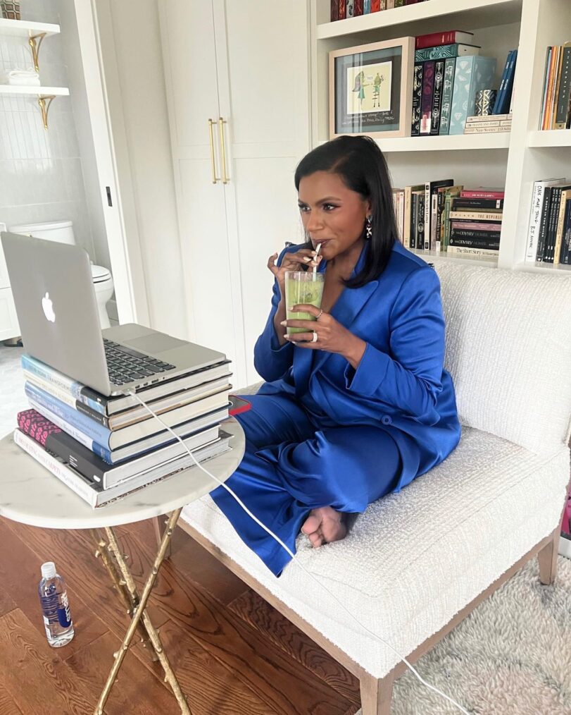 Mindy Kaling takes Zoom call