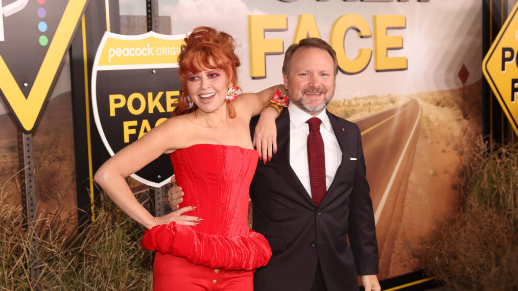 Natasha Lyonne and Rian Johnson attend Poker Face premiere