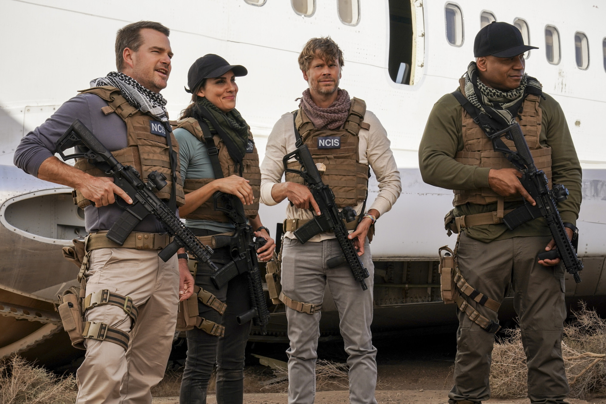 Chris O'Donnell, Daniela Ruah, Eric Christian Olsen, and LL Cool J in 'NCIS: Los Angeles'