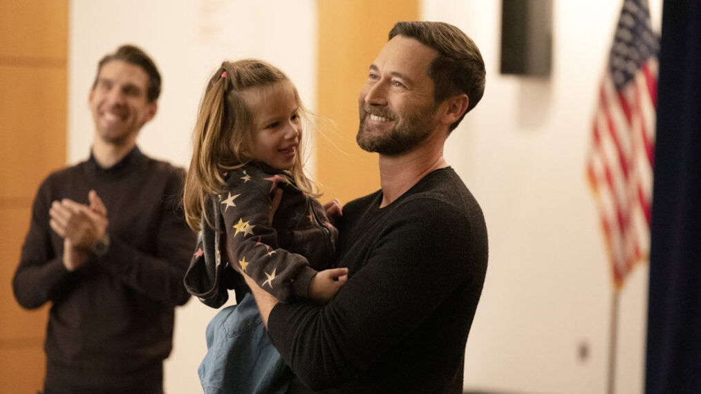Nora and Opal Clow and Ryan Eggold in 'New Amsterdam'