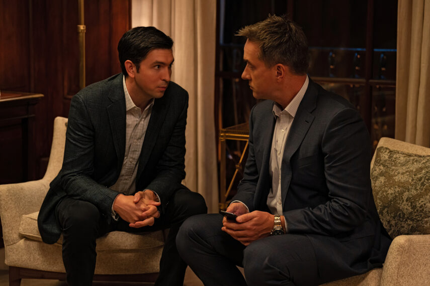 Nicholas Braun & Matthew Macfadyen in 'Succession' Season 4