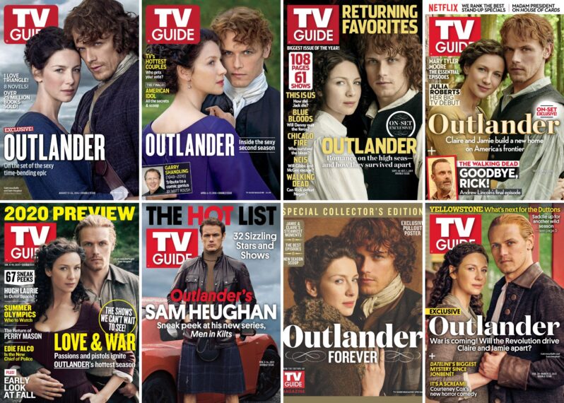 'Outlander' stars Caitriona Balfe and Sam Heughan on the cover of 'TV Guide Magazine.'