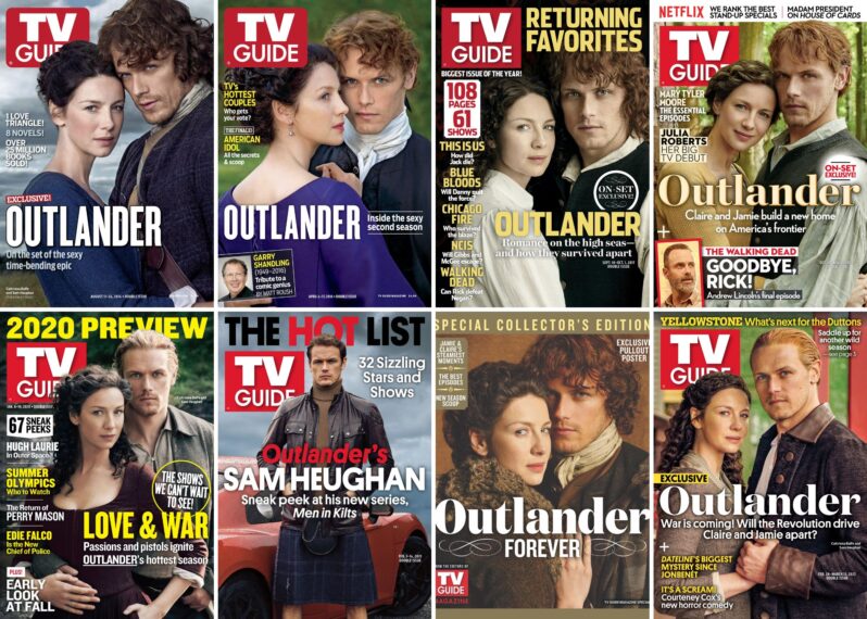 'Outlander' está protagonizada por Caitriona Balfe y Sam Heughan en la portada de 'TV Guide Magazine'.