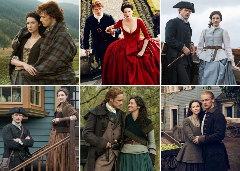 Caitriona Balfe and Sam Heughan as Claire and Jamie Fraser in 'Outlander'