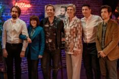 Martin Starr, Megan Mullally, Ryan Hansen, Jane Lynch, Ken Marino, and Adam Scott in 'Party Down' Season 3